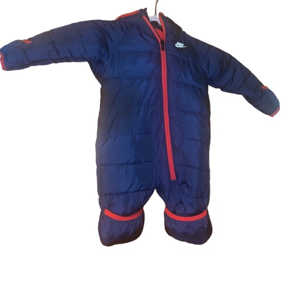 nike baby boy navy red puffer Snowsuit size 6 months 6M - Picture 1 of 4